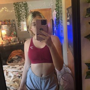 Maroon Gymshark Sports Bra